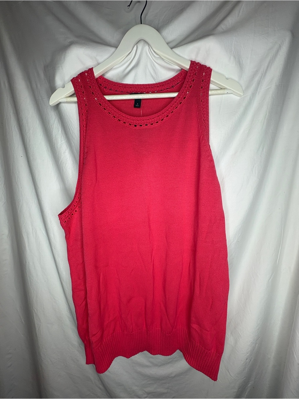 Torrid Hot Pink Crochet Trim Sweater Tank Top Plus Size 3X NWT